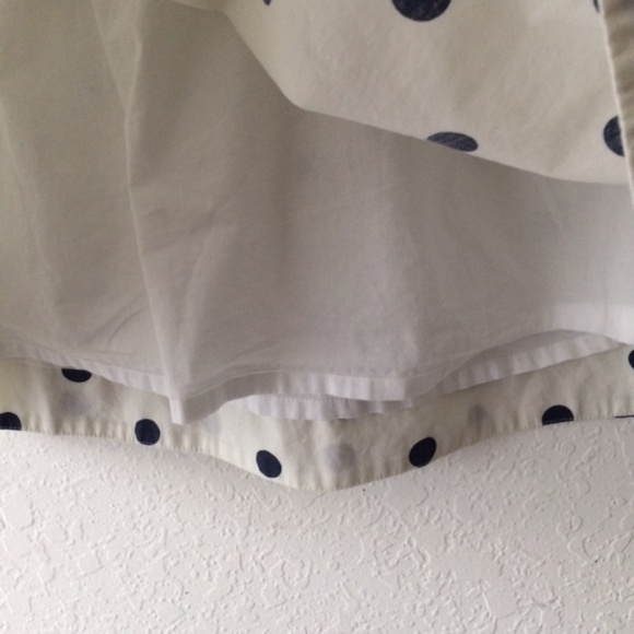 J. Crew White and Navy Blue Polka Dot Skirt J1274 - Picture 4 of 6